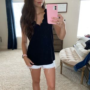 Black scalloped tank